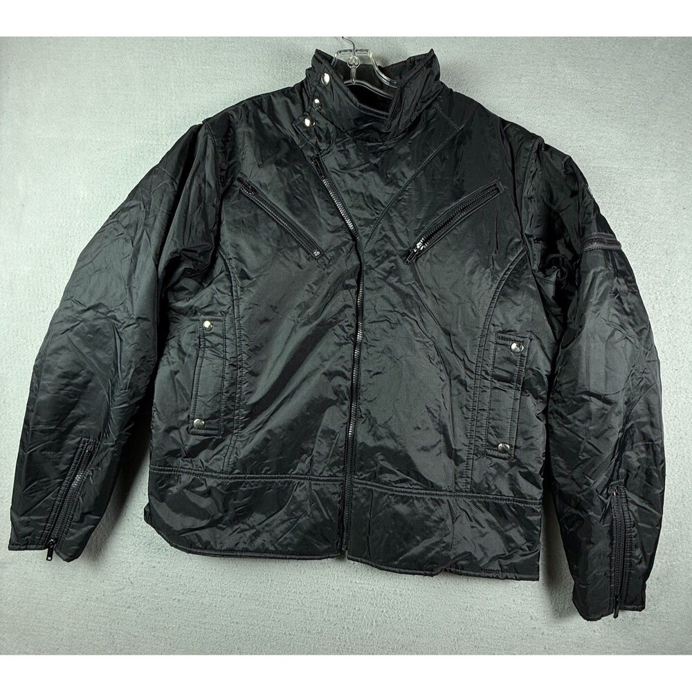 VTG 80's Vortexx Cycle Wear Black Cafe Racer Jacket Men’s  XL USA Made Vented